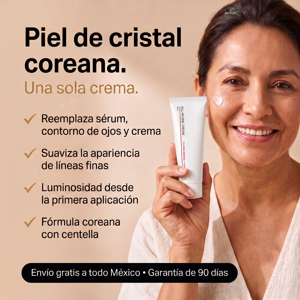 Crema coreana todo en uno - piel de cristal